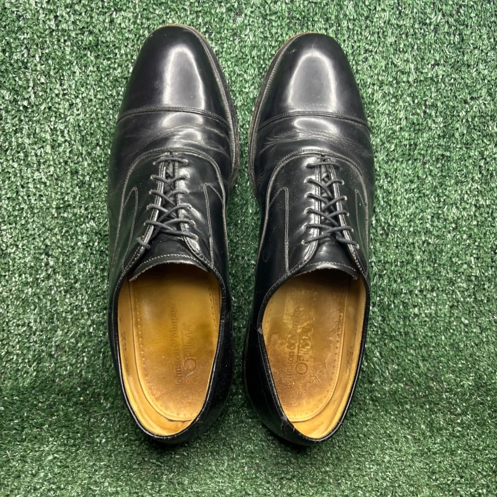 Johnston‎ Murphy Optima Cap Toe Lace Up Classic Dress Shoes Black Mens 11 Narrow